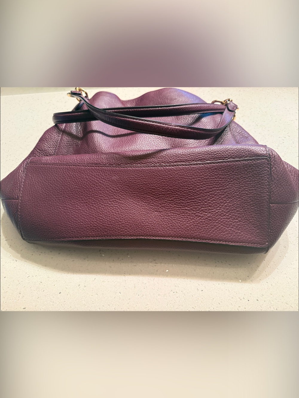 Coach Pebbled Leather Hobo Bag in Plum - Picture 3 of 9